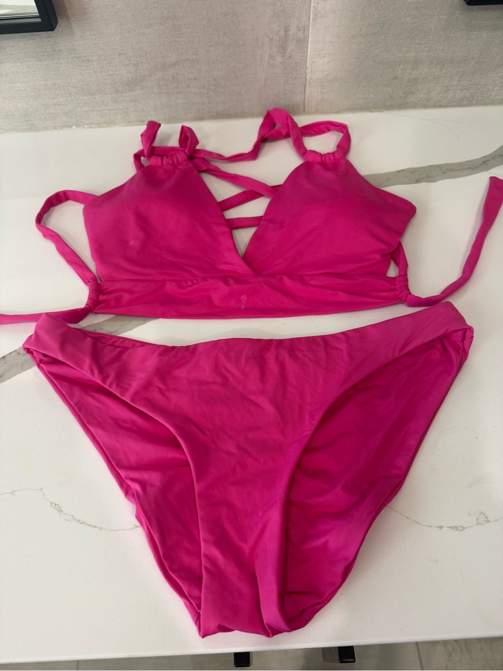 Becca bikini D cup top & Adela ruched hipster bottom (medium)